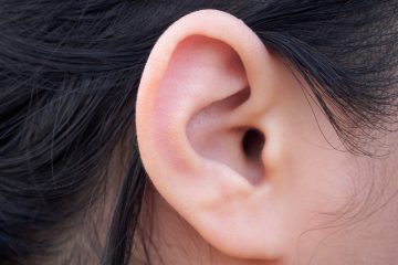 Female human ear closeup